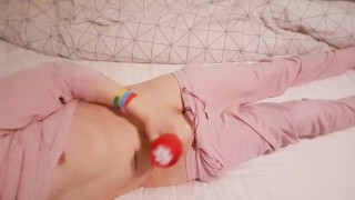 Femboy masturbates and cums multiple times