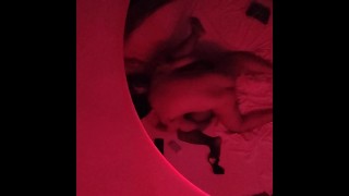 Sexy crossdresser gets double creampie on the red room