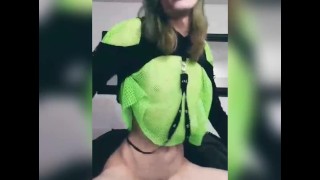 Femboy rides toy and ruined orgasm